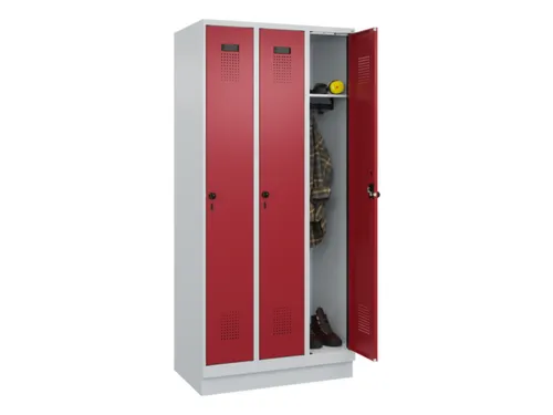 locker,HxBxD 1950x900x500mm,3vak,vak B 300mm,draaigrendel,sokkel
