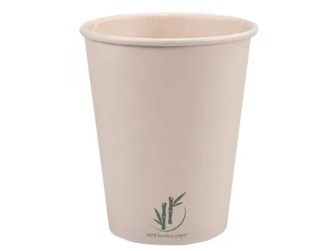 Beker Bamboepapier met PE 250ml lichtbruin pak 50 stuks