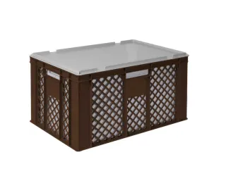 Euronorm-stapelbak,m. isoleerbox,HxLxB 320x600x400mm,63/35l,HDPE,bruin - 2