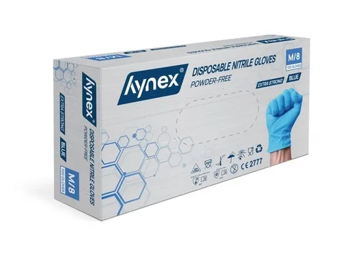 Handschoen Hynex nitril M blauw extra sterk 5gr 100 stuks