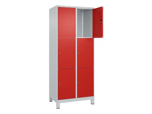 lockerkast,HxBxD 1950x800x500mm,2x3vakken,vak B 400mm,cil.-slot,voeten