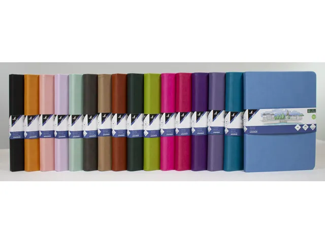 Schetsboek Kangaro A5 violet PU HC 80 blad 140gr roomwit met elastiek