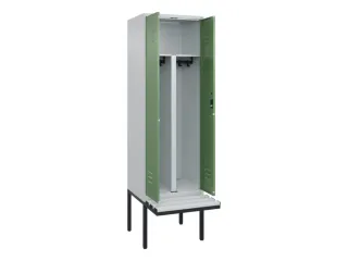 PBM-locker met bank,HxBxD 2120x600x815mm,2vak,vak B 300mm,cil.-slot - 2