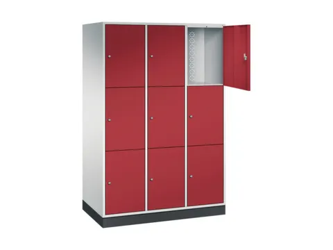 grootvolume-lockersysteem,RAL 7035/RAL 3003,HxBxD 1950x1220x600mm