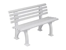 Kunststofbank 740x1200x380mm Zit H 440mm 9 Latten 2 Pootstellen Wit
