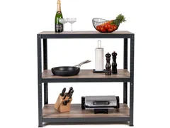 Rek Home Table 175 kg 88x90x45cm 3 Legborden Zwart