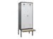 locker met bank,voor scheiding van kleding,HxBxD 2120x800x815mm,2vak