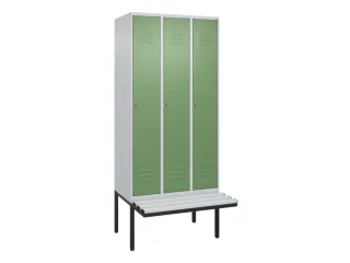 locker met bank,HxBxD 2120x900x815mm,3vak,vak B 300mm,cil.-slot - 1