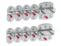 Haken Voor Geperforeerde Plaat Assortiment 10-Delig Aluminium-Kleurig