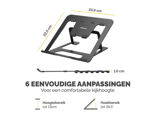 Laptopstandaard Fellowes Alumia zwart