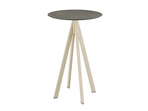 statafel,HxØ 1090x700mm,rond,4voeten zandkleuren
