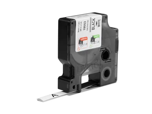 Labeltape Dymo Rhino industrieel krimpkous 9mm zwart op wit