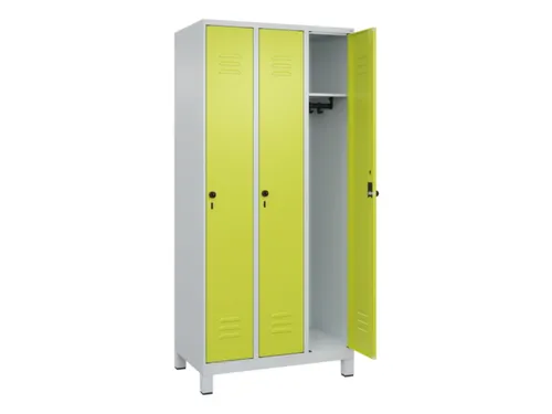 locker,HxBxD 1950x900x500mm,3vak,vak B 300mm,draaigrendel,voeten