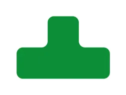plaksymbool,T-vorm,markering HxB 100x150mm,polycarbonaat,groen