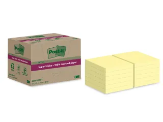 Memoblok Super Sticky 654 RSS12CY recycled 76x76mm canary yellow - 2
