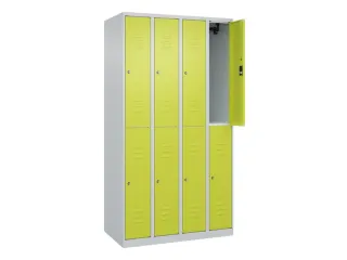 dubbeldekse locker,HxBxD 1850x1000x500mm,4x2vak.,vak B 250mm,cil.-slot - 2