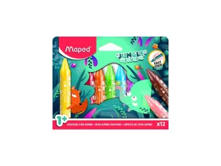 Waskrijt Maped Jungle Fever Jumbo set à 12 kleuren - 1