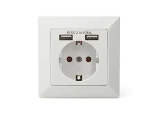 Veiligheidsstopcontact voor inbouwmontage met 2 USB-poorten - 6