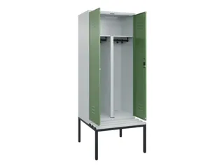 PBM-locker met bank,HxBxD 2120x800x815mm,2vak,vak B 400mm,cil.-slot - 2