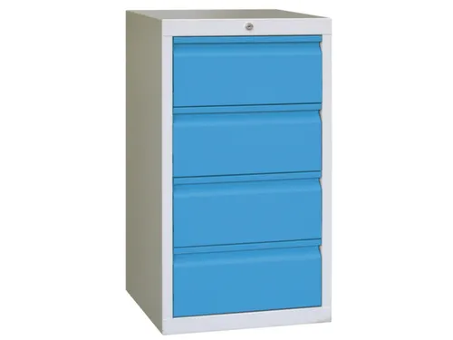 ladekast 900x500x500mm 4laden cilinderslot RAL7035 front RAL5012