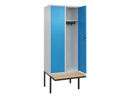 locker met bank,HxBxD 2120x800x815mm,2vak,vak B 400mm,cil.-slot
