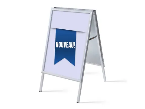 Stoepbord A1 complete set met print "NOUVEAU" Blauw