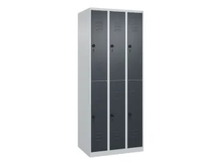 dubbeldekse locker,HxBxD 1850x750x500mm,3x2vak.,vak B 250mm - 1