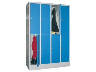 lockerkast,HxBxD 1850x1200x500mm,4x2vakken,RAL7035,front RAL5012 - 2
