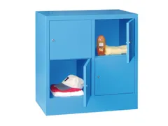 lockerkast,HxBxD 855x800x500mm,2x2vakken,RAL7035,front RAL6011