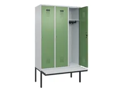 locker met bank,HxBxD 2120x1200x815mm,3vak,vak B 400mm,cilinderslot