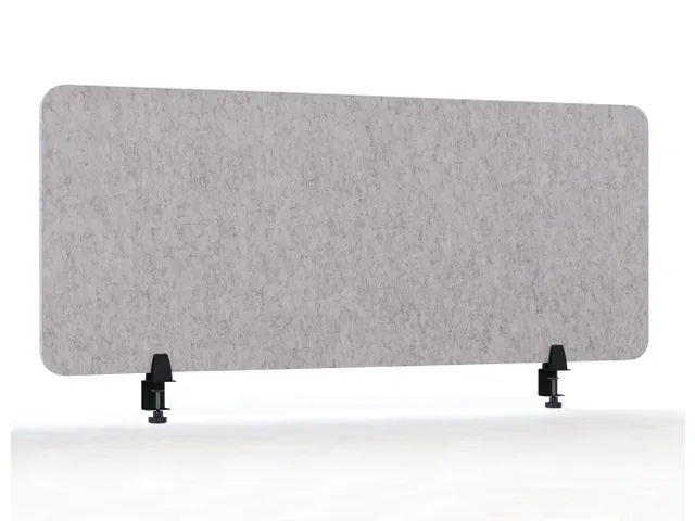 Akoestisch PET-vilt scheidingsscherm bureau lichtgrijs 60x160cm