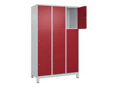 lockerkast,HxBxD 1950x1200x500mm,3x3vakken,vak B 400mm,cil.-slot