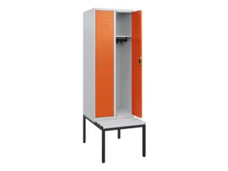 locker met bank,HxBxD 1950x600x815mm,2vak,vak B 300mm,cil.-slot - 2