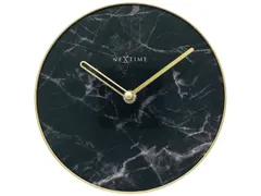 Tafelklok Nextime Marble Table dia 20cm glas zwart