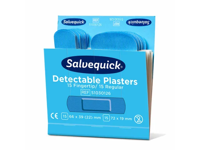 Salvequick Blauw Detectable Pleisters Vingertop/Normaal