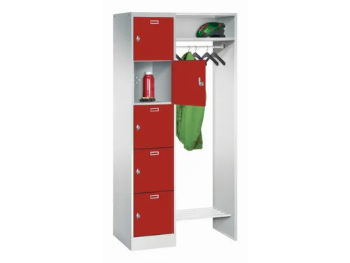 personeelsgarderobe draaigr. 1950x850x500mm 1x5 vakken 400mm RAL5012
