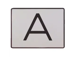 waarschuwingsteken,v. buiten,A,plaatstaal,wit/zwart,retro-reflecterend - 1