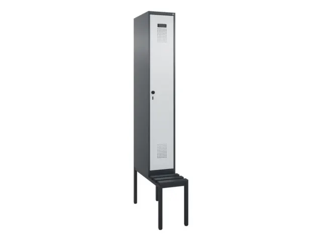 locker met bank,voor scheiding van kleding,HxBxD 2120x300x815mm,1vak