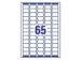 laseretiket Avery 38,1x21,2mm wit 100 vel 65 etiketten per vel