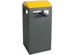 afvalbak,v. buiten,90l,HxBxD 1050x450x450mm,legbord,romp staal RAL7016