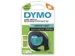 Ruban Dymo Letratag 91204 plastique 12mm noir sur vert