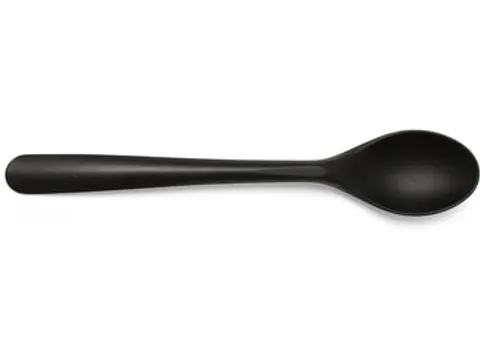 Folia dessertlepel herbruikbaar uit CPLA 14,5 cm zwart 50 stuks