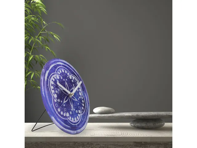 Horloge de Table/Murale 20 cm-Silent-Indigo-Verre Trempé-NeXtime Cosm