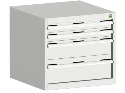 ladekast HxBxD 600x650x650mm 4laden romp RAL7035 front RAL7035