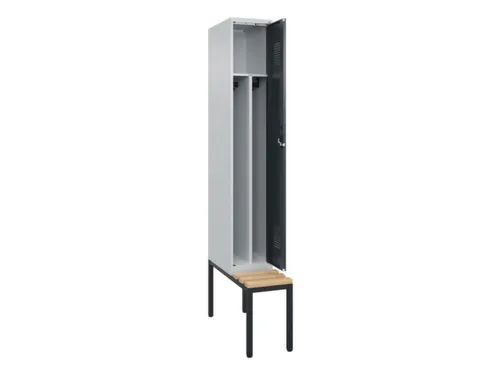 locker met bank,voor scheiding van kleding,HxBxD 2120x300x815mm,1vak