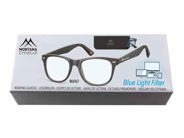 Leesbril Montana +3.00 dpt blue light filter zwart