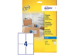 Adresetiket Avery J8169-10 99.1x139mm Inkjet Wit 40 stuks
