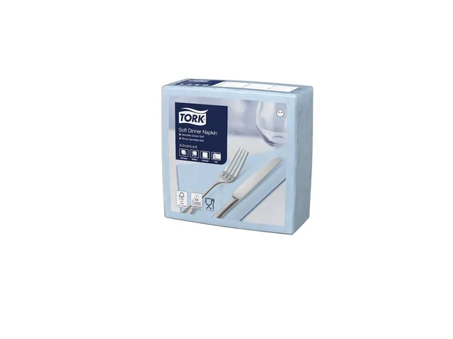 Tork 477913 Soft Dinnerservet Advanced Lichtblauw 39x39cm
