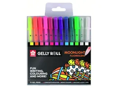 Gelschrijver Sakura Gelly Roll Moonlight fluorescent set à 12 kleuren