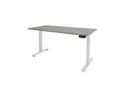 Dextro Plus Zit-sta Bureau Elektrisch 180x90 Licht Grijs 25mm Wit